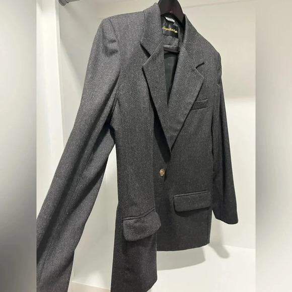 Giorgio SantAngelo 100% wool vintage blazer one button closure shoulder pads 8 - Picture 2 of 10